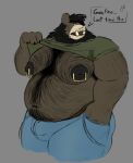 adrian_dough anthro areola bear bearnard_adams big_areola big_moobs big_nipples black_bear black_nipples bodily_fluids body_hair bottomwear bulge chest_hair clothing denim denim_bottomwear denim_clothing gold_(metal) gold_jewelry jeans jewelry male mammal moobs nipple_piercing nipples overweight overweight_male pants piercing solo sweat talking_to_viewer undressing ursine