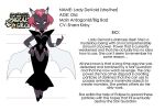 2_horns breasts cleavage clothed clothing cutout eyeshadow female hi_res horn horn_jewelry horn_ring horned_humanoid humanoid jewelry kianamai lady_devoid lipstick makeup model_sheet navel navel_cutout not_furry official_art pretty_pretty_please_i_don&#039;t_want_to_be_a_magical_girl ring_(jewelry) solo wings
