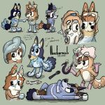  anonymous_artist anthro australian_cattle_dog bluey_(series) bluey_heeler canid canine canis cattledog chilli_heeler domestic_dog female frisky_(bluey) herding_dog hi_res humanoid male mammal pastoral_dog radley_heeler stripe_heeler 