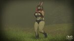 absurd_res anthro breasts female flashing flashing_breasts hi_res lagomorph leporid mammal nature nature_background rabbit solo sportswear wynterbunny