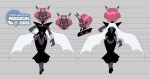 2_horns absurd_res breasts butt clothed clothing cutout dark_body dark_skin female hair hi_res horn horn_jewelry horn_ring horned_humanoid humanoid jewelry kianamai lady_devoid model_sheet navel navel_cutout official_art pink_hair pretty_pretty_please_i_don&#039;t_want_to_be_a_magical_girl ring_(jewelry) solo standing