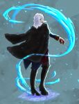  1boy absurdres blood blood_in_mouth blood_on_face blood_on_hands boots coat cryokinesis formal_clothes fur_coat gloves highres i_touhu long_hair male_focus red_eyes tsukihime tsukihime_(remake) vampire vlov_arkhangel white_gloves white_hair 