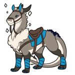  2022 blue_eyes felkin feral grey_body horn mane quadrupped symrea telegram_sticker 