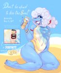  advertisement anthro armband barefoot beach big_butt blue_body blue_clothing blue_eyes blue_eyeshadow blue_nails blue_skin blue_swimwear bovid bracelet breasts butt caprine clothed clothed_anthro clothed_female clothing cloud cloud_hair colored_nails comic_panel currency_symbol darkner deltarune directional_arrow duo elemental_creature elnina_(deltarune) english_text eyebrows eyelashes eyeshadow eyewear feet female female_anthro female_focus fingers fully_clothed fully_clothed_anthro fully_clothed_female glasses glistening glistening_body glistening_skin glistening_thighs grin grinning_at_viewer hair hi_res holding_object jewelry kaprakaz lips lipstick logo looking_at_viewer makeup male mammal multicolored_clothing nails navel_outline on_lap one-piece_swimsuit pinup pose raised_eyebrow red_lipstick sand sheep simple_background sitting sitting_on_lap skimpy smile smiling_at_viewer solo_focus spamton_g._spamton swimwear symbol text thick_thighs tied_hair tight_clothing tight_swimwear tinted_glasses toenails toes two_tone_clothing undertale_(series) water white_hair wide_hipped_anthro wide_hipped_female wide_hips wrinkles wristband yellow_clothing yellow_swimwear 