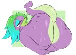  anthro arizonathevixen bent_over big_butt bodily_fluids butt dragon friendship_is_magic green_eyes hair half-closed_eyes hi_res huge_butt huge_hips huge_thighs looking_at_viewer looking_back male multicolored_hair my_little_pony narrowed_eyes nude open_mouth scalie solo spade_tail spike_(mlp) sweat sweaty_butt thick_thighs two_tone_hair wide_hips 
