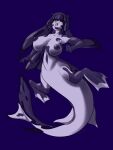  2016 3:4 5_fingers anthro areola artist_name big_breasts black_areola black_hair black_nipples blue_background breasts colored female female_anthro fingers fish hair halcy0n looking_at_viewer marine markings membrane_(anatomy) nipples non-mammal_breasts non-mammal_nipples nude nude_anthro nude_female open_mouth open_smile pseudo_hair pupils shark sharp_teeth signature simple_background slit_pupils smile solo teeth text underwater water webbed_hands white_markings yellow_eyes 