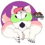 animal_genitalia anthro ball_tuft balls big_balls big_breasts big_butt big_penis big_sheath breasts butt canid canine canis cleavage clothed clothing erect_nipples fluffy genitals gynomorph hi_res huge_balls huge_penis hyper hyper_balls hyper_genitalia hyper_penis intersex mammal nipple_outline nipple_piercing nipples overweight overweight_anthro overweight_gynomorph overweight_intersex penis piercing sheath tuft valentine_(bjornn) wolf yaudizz