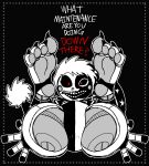  animatronic daycare_attendant_(fnaf) dialogue featureless_crotch feet five_nights_at_freddy&#039;s five_nights_at_freddy&#039;s:_security_breach foot_fetish foot_focus hi_res humanoid_feet machine male moon_(fnaf) plantigrade robot scottgames solo spread_legs spreading steel_wool_studios wootmaster 