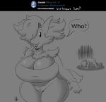  absurd_res anthro big_breasts bovid breasts canid canine caprine coffee_demon delphox dialogue duo fan_character female fox generation_6_pokemon goat hi_res huge_breasts male mammal monochrome nintendo pokemon pokemon_(species) sam_(coffee_demon) speech_bubble thick_thighs toony video_games zafina_(coffee_demon) 