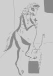 absurd_res amplifier anthro cable canid canine clothing digital_media_(artwork) digital_painting_(artwork) digitigrade electronics female fluxfoxart hair hi_res mammal maned_wolf microphone navel painting_(artwork) panties shaded shirt simple_background singing solo standing tail tank_top teeth tongue topwear tuft underwear whisker_spots