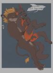 anthro begging begging_not_to_stop blush blush_lines bodily_fluids canid canine crying cum cum_drip dripping duo felid fox genital_fluids hi_res lion lucas_(violet_memoir) male male/male mammal needy pantherine rough_sex salivahero selwyn_(violet_memoir) sex speech_bubble tears