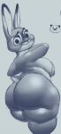  areola bastefan16 big_areola big_breasts big_butt bodily_fluids breasts butt chubby_female confusion disney eyebrows female furrowed_brow giant_panda greyscale humanoid judy_hopps lagomorph leporid long_ears looking_back mammal monochrome overweight rabbit raised_eyebrow scut_tail short_tail sketch skin_folds sweat sweatdrop tail_tuft thick_thighs tuft ursid zootopia 