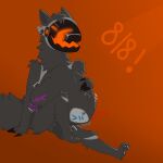 1:1 2025 abdominal_bulge anthro belly big_belly blush blush_lines colored digestion digestion_noises digital_drawing_(artwork) digital_media_(artwork) dominant dominant_anthro dominant_male fatal_vore group hair hi_res licking machine male male/male nearax nearax(artist) onomatopoeia oral_vore protogen russian_text self_lick simple_background sitting sound_effects tail teeth text tongue trio vore vore_day