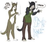 alicia_ramone alternate_species angry anthro black_hair bottomwear breasts brown_bottomwear brown_clothing brown_pants censored_text cigarette clothed clothing conceptual_model_sheet dialogue digital_media_(artwork) domestic_cat english_text felid feline felis female fenris49 fur green_clothing green_shirt green_tank_top green_topwear grey_body grey_fur hair hissing long_hair looking_at_viewer mammal model_sheet nude pants profanity shirt simple_background small_breasts smoke smoke_ring smoking smoking_cigarette solo stated_homosexuality stated_sexuality tank_top text topwear white_body white_fur