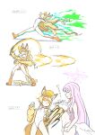  absurdres anger_vein animal_ears bindonkan blonde_hair blue_archive breast_punch cross_halo dee_jay drive_rush fighting_game fox_ears fox_girl gameplay_mechanics halo highleg highleg_one-piece_swimsuit highres jacket long_hair low_wings mika_(blue_archive) mika_(swimsuit)_(blue_archive) official_alternate_costume one-piece_swimsuit orange-tinted_eyewear pink_hair punching seia_(blue_archive) seia_(swimsuit)_(blue_archive) street_fighter street_fighter_6 sunglasses swimsuit tinted_eyewear very_long_hair visor_cap white_one-piece_swimsuit wings yellow_halo yellow_jacket yellow_visor 