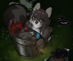 2025 5_fingers anthro biped bra cigarette claws clothed clothed_anthro clothed_female clothing dialogue digital_media_(artwork) english_text female finger_claws fingers front_view fur grey_body grey_fur grey_hair grey_tail hair hi_res holding_cigarette holding_object looking_at_viewer mammal nintendo nintendo_switch procyonid racc_(raccoattack) raccoattack raccoon smile solo speech_bubble tail text underwear