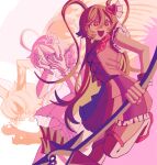  +_+ 1girl blonde_hair bow bowtie don_quixote_(project_moon) e.g.o_(project_moon) hair_ornament heart heart_hair_ornament highres holding holding_staff in_the_name_of_love_and_hate_(e.g.o) limbus_company limited_palette long_hair looking_at_viewer luvlain multiple_views open_mouth pink_bow pink_bowtie pink_shoes pink_skirt pink_vest project_moon red_eyes shoes simple_background skirt solo staff standing thighhighs two_side_up upper_body vest white_background white_thighhighs 