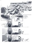  absurd_res american_opossum anthro canid canine canis confusion disappointed eager female hi_res inside male mammal marsupial model_train nora_seulis_(ravid_anml) railway_track ravid_anml sitting tobias_hecaucatl_(ravid_anml) wolf 