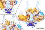 absurd_res ambiguous_gender andromorph anthro bandai_namco canid canine cunnilingus digimon digimon_(species) dipstick_tail duo ear_markings eyewear feedbag_position fox glasses hair hand_on_leg hi_res holding_another intersex leg_markings lifting_partner lloxie_(character) looking_pleasured mammal markings nonbinary_(lore) oral phasefox purple_hair renamon round_glasses sex shibeari socks_(marking) tail tail_markings vaginal