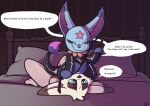 3_toes absurd_res animate_inanimate anthro anthro_on_feral anthro_on_top azir_(jaynt) bdsm bdsm_outfit bdsm_suit bed bedroom bedroom_sex bestiality blue_body brown_body brown_fur brown_hair clothing complex_shading cutie_mark detailed_background dialogue dominant dominant_anthro dominant_female duo duo_focus eye_contact facesitting feet female female_on_feral female_on_top female_penetrated feral fur furniture genitals grin grinding group hair handwear hasbro hi_res homunculus jaynt lagomorph latex latex_clothing latex_handwear latex_legwear latex_stockings legwear leporid living_plushie long_ears long_tail looking_at_another male male/female mammal my_little_pony on_top paws penetration plushie plushophilia questionable_consent rabbit sex_toy sitting_on_another smile smiling_at_another smiling_at_partner star stockings submissive submissive_male tail text toes topwear toy underwear voodoo voodoo_doll whip white_body white_fur white_hair