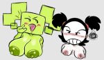 2025 annoyed areola bandit_(mario) big_areola big_breasts black_eyes black_hair blush breast_size_difference breasts digital_media_(artwork) duo eyelashes female female_human female_humanoid glistening glistening_areola glistening_breasts glistening_nipples green_areola green_body green_breasts green_hair green_nipples green_skin grey_background hair human humanoid looking_aside mammal mario_bros medium_breasts mimi_(paper_mario) nintendo nipples not_furry paper_mario pigtails pink_areola pink_blush pink_nipples sadie_(genocity) simple_background smogchelo smug smug_expression smug_eyes smug_face square_(anatomy) white_body white_breasts white_skin