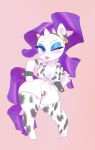  animal_print anthro big_breasts blue_eyes blush breasts bulveetox chinese_zodiac collarbone cow_print digital_media_(artwork) ear_tag equid equine eyeshadow fake_horns female friendship_is_magic hair hasbro hi_res horn makeup mammal my_little_pony navel one_eye_closed pink_background purple_hair purple_tail rarity_(mlp) short_stack simple_background standing thick_thighs tongue tongue_out unicorn white_body wide_hips year_of_the_ox 