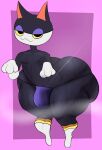  animal_crossing anthro balls big_balls big_butt bodily_fluids bulge butt domestic_cat felid feline felis genitals hi_res huge_butt huge_hips male male/male mammal musk musk_clouds nintendo punchy_(animal_crossing) solo steam sweat sweatdrop sweaty_balls sweaty_butt sweaty_genitalia thick_thighs timewastedo video_games 