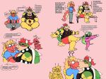 anthro apolo_(apolonoise) apolonoise athletic_wear beelma_(apolonoise) blonde_hair bodily_fluids bowser bowser_day cake clothing dessert dragon duo food footwear hair hi_res kissing koopa larry_(apolonoise) male male/male mario_bros mythological_creature mythological_scalie mythology nintendo red_body saliva saliva_string scalie spanish_text text trevor_(apolonoise)