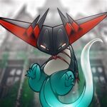 2023 ambiguous_feral ambiguous_gender blurred_background detailed_background dragapult dragon featureless_crotch feral for_a_head front_view generation_8_pokemon halloween holidays levitation long_tail looking_at_viewer looking_down low-angle_view male_(lore) mansion mythological_creature mythological_scalie mythology narrowed_eyes nintendo object_head outside plant pokemon pokemon_(species) portrait red_stripes scalie solo stripes tail tohjoma tongue tongue_out translucent_tail vines