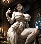  adult ai-generated alcinadimitrescu character digitalart highres ladydimitrescu mature_female non-web_source nude playing_games residentevil revillage sensual 