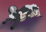  anthro anthro_on_feral bestiality black_body black_fur blush canid canine canis claws countershade_tail countershading dipstick_tail duo feelferal felid feline female feral fur hi_res interspecies lynx male male/female mammal markings nightdancer_(character) pawpads paws tail tail_markings wolf zaire_(nightdancer) 