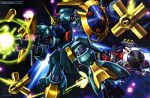  absurdres aiming artist_request asteroid axis_(gundam) battle beam_cannon beam_rifle blurry blurry_foreground cable char's_counterattack energy energy_beam energy_gun firing funnels_(gundam) glowing gundam gundam_perfect_file highres jagd_doga_gyunei_custom jagd_doga_quess_custom machinery mecha mecha_focus mobile_suit neo_zeon one-eyed radio_antenna realistic robot scan scene_reference science_fiction scope shield space thrusters weapon 