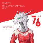  1:1 anthro asian_mythology blue_eyes celebration dragon east_asian_mythology eastern_dragon eyelashes female grey_body group hair horn indonesia male mythology nuree_art reevah_(nuree_art) silver_body simple_background spikes white_body 