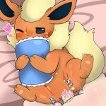  &lt;3 &lt;3_censor 1:1 absurd_res azuo blush bodily_fluids censored duo eeveelution female female_penetrated feral flareon generation_1_pokemon genital_fluids hi_res interspecies japanese_text male male/female male_penetrating male_penetrating_female nintendo one_eye_closed paws penetration penile penile_penetration penis_in_pussy pillow pokemon pokemon_(species) pokephilia pussy_juice sex text vaginal vaginal_penetration video_games 