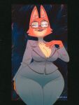 anthro artist_name big_breasts breasts canid canine cleavage clothed clothing curvy_figure diane_foxington dreamworks eyebrow_piercing eyewear facial_piercing female fingers fox fur glasses hi_res mammal multicolored_body multicolored_fur narrowed_eyes orange_body orange_fur piercing portrait solo standing suit tan_body tan_fur the_bad_guys thick_thighs three-quarter_portrait two_tone_body two_tone_fur voluptuous wide_hips wolftang 