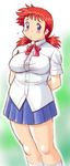  blush plump red_hair skirt socks tanuki_gakuen 