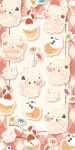  alcremie alcremie_(berry_sweet) alcremie_(love_sweet) alcremie_(strawberry_sweet) blue_eyes blueberry closed_eyes closed_mouth cupcake flower food fruit highres leaf milcery no_humans open_mouth pink_eyes pokemon pokemon_(creature) red_eyes satsumapotato strawberry waffle 