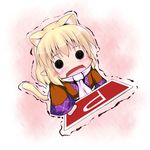  animal_ears blonde_hair blush cat_ears cat_tail chibi hoshizuki_(seigetsu) kemonomimi_mode mizuhashi_parsee power-up puru-see scarf short_hair solo tail touhou trembling 