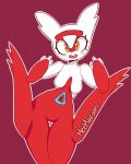  anthro blush breasts digital_media_(artwork) featureless_breasts featureless_crotch female happy latias legendary_pok&eacute;mon mezmaroon nintendo nude open_mouth pok&eacute;mon pok&eacute;mon_(species) simple_background smile solo standing thick_thighs video_games wide_hips yellow_eyes 