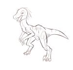 2014 3_fingers 3_toes ambiguous_gender back_markings biped claws digital_drawing_(artwork) digital_media_(artwork) digitigrade dinosaur dromaeosaurid fangs featureless_crotch feet feral finger_claws fingers front_view full-length_portrait hi_res markings meraence open_mouth portrait prehistoric_species reptile saurischian scalie sharp_teeth simple_background sketch solo tail tail_markings teeth theropod toe_claws toes velociraptor white_background