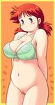  bottomless censored plump purple_eyes red_hair tanuki_gakuen 