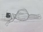 2024 abdominal_bulge ambiguous_gender antenna_wire bed belly big_belly black_screen dated demon demon_humanoid electricpants138456 electronics for_a_head furniture graphite_(artwork) greyscale hazbin_hotel hellaverse hi_res huge_belly humanoid lying lying_on_bed male male/ambiguous monochrome multiple_prey not_furry nude object_head on_bed on_side pillow same_size_vore screen screen_face screen_head sleeping soft_vore solo sound_effects television traditional_media_(artwork) tv_head unseen_prey vore vowelless vowelless_sound_effect vox_(hazbin_hotel) zzz