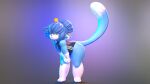16:9 2020 3_toes 3d_(artwork) 4k :3 absurd_res accessory alternate_version_at_source anthro barefoot bent_over biped blue_body blue_fur blue_hair clothing digital_media_(artwork) dipstick_tail feet felid femboy full-length_portrait fur gloves_(marking) gradient_background hair hair_accessory hair_bun hairpin hi_res leg_markings leg_tattoo lemurfeature long_tail male mammal markings multicolored_body multicolored_fur one-piece_swimsuit pear-shaped_figure portrait raised_tail simple_background smile socks_(marking) solo substance_painter_(artwork) swimwear tail tail_markings tattoo thick_calves thick_thighs thigh_tattoo three-quarter_view toes two_tone_body two_tone_fur white_body white_fur wide_hips widescreen yellow_eyes zbrush_(artwork) zigstripes_(character)