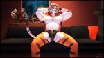 16:9 3d_(artwork) anthro bulge clothing digital_media_(artwork) epic_games felid flower fortnite grin hands_behind_head hi_res jockstrap male mammal muscular muscular_male nipples oscar_(fortnite) pantherine pink_nipples plant raised_arm rose_(flower) sky_chaser smile solo source_filmmaker_(artwork) spread_legs spreading tiger underwear widescreen