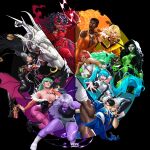  1other 6+girls ;d amethyst_(steven_universe) animal_print aqua_hair arrow_(symbol) artist_name ass avengers_(series) bat_print bat_wings bayonetta bayonetta_(series) bayonetta_1 beatrix_kiddo black_background black_bodysuit black_hair black_lips black_shirt blonde_hair blue_eyes blue_hair blunt_bangs bodysuit boots bracelet breasts bridal_gauntlets brown_pantyhose bruce_lee's_jumpsuit bun_cover capcom chest_jewel china_dress chinese_clothes chun-li cleavage color_wheel_challenge colored_skin commentary crossover cutoffs dark-skinned_female dark_skin darkstalkers dc_comics demon_girl dog double_bun dress english_commentary eyeshadow fur-trimmed_leotard fur_trim gem giovanna_(guilty_gear) glasses gloves green_bodysuit green_dog green_fur green_skin groin_tendon guilty_gear guilty_gear_strive gun hair_bun hair_over_one_eye hatsune_miku head_wings highleg highleg_leotard highres holding holding_gun holding_sword holding_weapon jewelry jujutsu_kaisen jumpsuit katana kicking kill_bill kim_possible_(series) large_breasts leotard lion long_hair looking_at_viewer looking_to_the_side magic mahoraga_(jujutsu_kaisen) makeup marvel marvel_rivals medium_breasts mole mole_under_mouth monster morrigan_aensland multicolored_bodysuit multiple_crossover multiple_drawing_challenge multiple_girls muscular navel necklace off-shoulder_leotard official_alternate_costume one_eye_closed open_mouth orange_bodysuit orange_eyes panties pantyhose parted_lips pepedraws pink_bridal_gauntlets pixie_cut plunging_neckline print_pantyhose purple_eyes purple_gemstone purple_pantyhose purple_skin reaching reaching_towards_viewer recycling_symbol red_dress red_eyeshadow red_gloves red_hair red_lips rei_(guilty_gear) scarlet_witch scarlet_witch_(emporium_matron) shego shirt short_hair sleeves_pushed_up smile spiked_bracelet spikes steven_universe street_fighter suspenders sword teeth tooth_necklace torn_clothes torn_shirt twintails underwear vixen_(dc) vocaloid wanda_maximoff weapon white_boots white_hair white_skin wings wolf yellow_eyes yellow_jumpsuit 