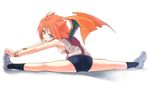  armband ass blue_eyes buruma charizard duplicate flexible gen_1_pokemon homura_subaru orange_hair personification pokemon shoes short_hair sneakers solo split stretch wings zipper 