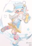  1girl absurdres blue_eyes blue_hair blue_nails blue_shoes blue_skirt closed_mouth commission fingerless_gloves floating_hair full_body gloves hair_ornament highres inkling inkling_girl inkling_player_character kneehighs long_hair looking_at_viewer mihuashi_506932 mihuashi_commission mihuashi_logo multicolored_shoes nail_polish pointy_ears shirt shoes short_sleeves skirt smile socks solo splatoon_(series) standing star_(symbol) star_hair_ornament star_in_eye symbol_in_eye tentacle_hair two-tone_skirt watermark white_shirt white_shoes white_socks yellow_gloves yellow_shoes yellow_skirt 