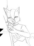 anthro ball_squish balls bdsm butterslash canid canine chastity_cage chastity_device duo e621 felid feline femboy fox genitals girly_dominant hexerade male male/male mammal mascot nails nub_chastity_cage poking_balls pulling_balls rose_character squish tongue tongue_out wearing_chastity_cage wearing_chastity_device