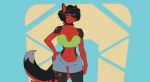  animated anthro brolaren canid canine canis clothing domestic_dog female hi_res mammal nipple_piercing nipples piercing playful solo undressing 