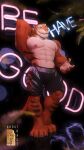  absurd_res anthro boxer_briefs boxers_(clothing) canid canine canis clothing disney felid fur ghostoast hi_res male mammal muscular muscular_male navel nipples pantherine smile solo tiger tiger_dancer_(zootopia) underwear zootopia 